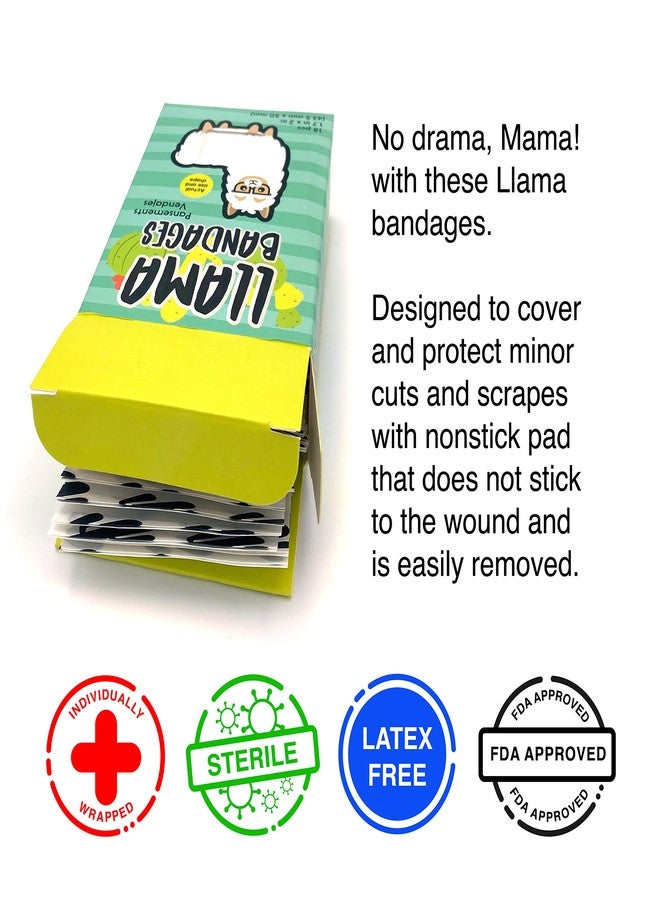 GAMAGO Llama Bandages for Kids & Kidults - Set of 18 Individually Wrapped Self Adhesive Bandages - Sterile, Latex-Free & Easily Removable - Funny Gift & First Aid Addition - Image 3